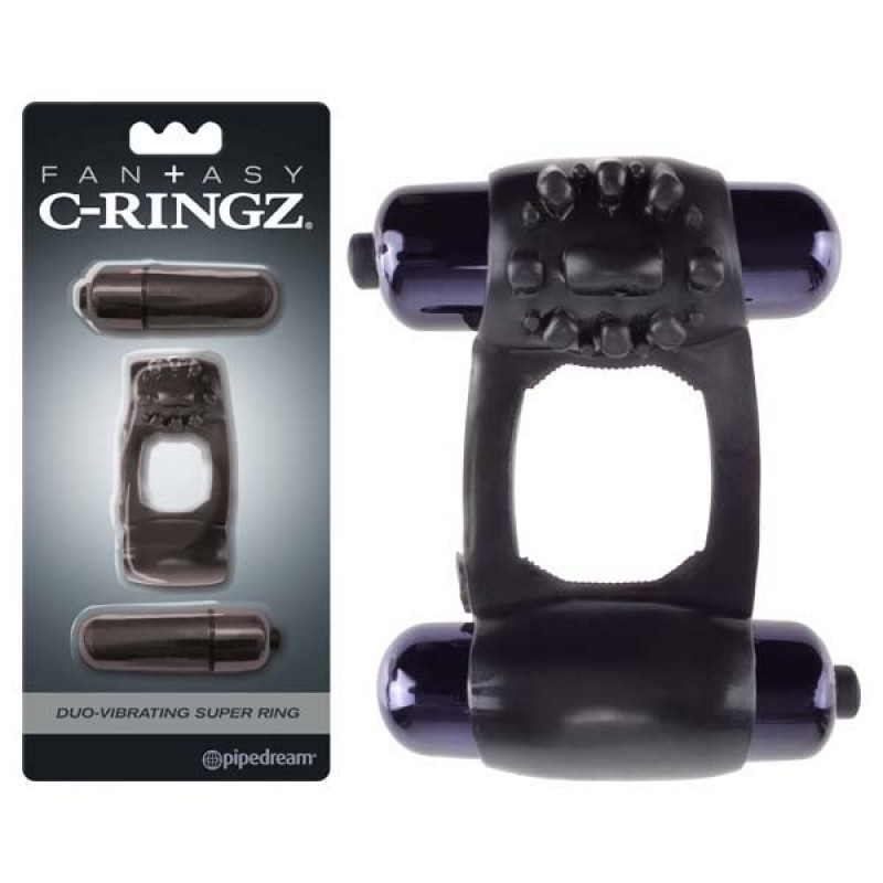 Fantasy C-Ringz Duo-Vibrating Super Ring - Black
